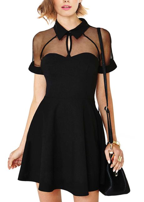 siyah tül elbise modeli